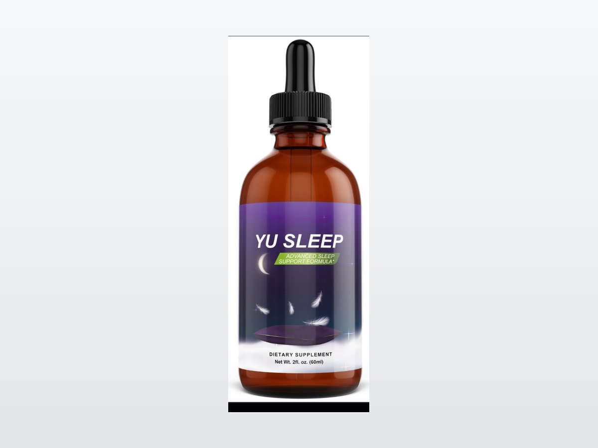 Yu Sleep liquid sleep formula amber dropper bottle with purple label