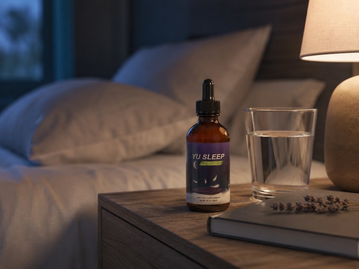 A calm and peaceful nighttime bedroom atmosphere supporting natural sleep routine