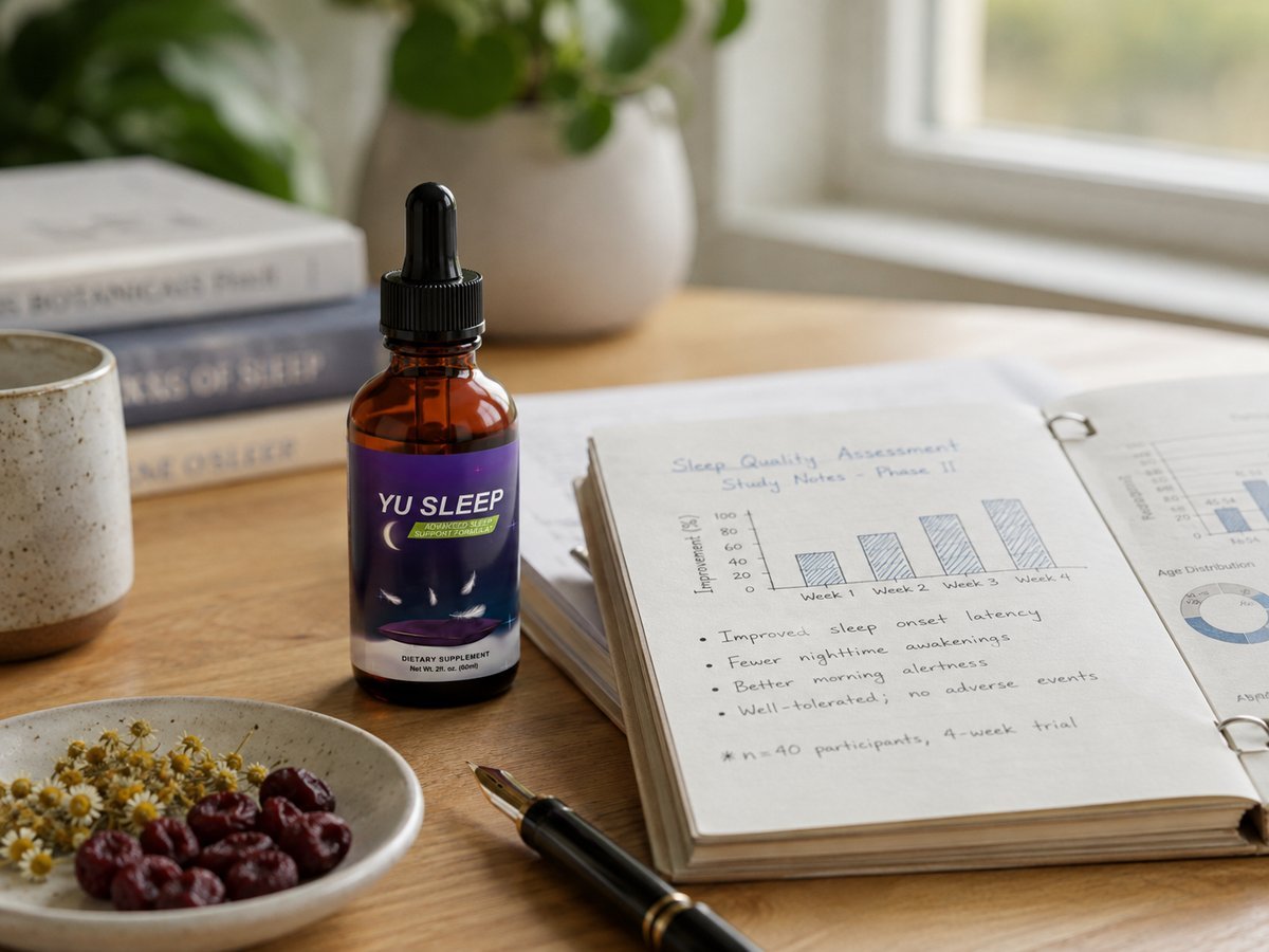 Yu Sleep liquid sleep formula amber dropper bottle with purple label